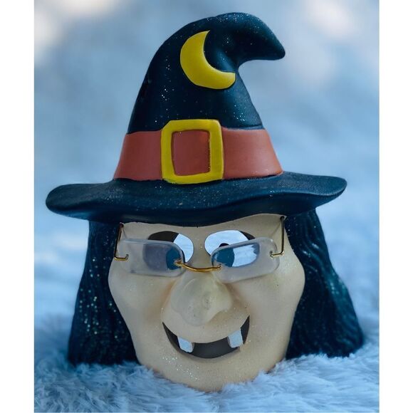 Halloween Fall Sparkle Witch & Jack-O-Lantern Tea Light Candle Holders - Picture 4 of 12